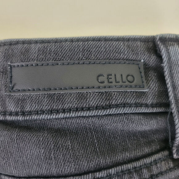 Cello Jeans Juniors 5 Black High Rise Womens Skinny Leg Distressed Denim 28x26.5 - Picture 15 of 16